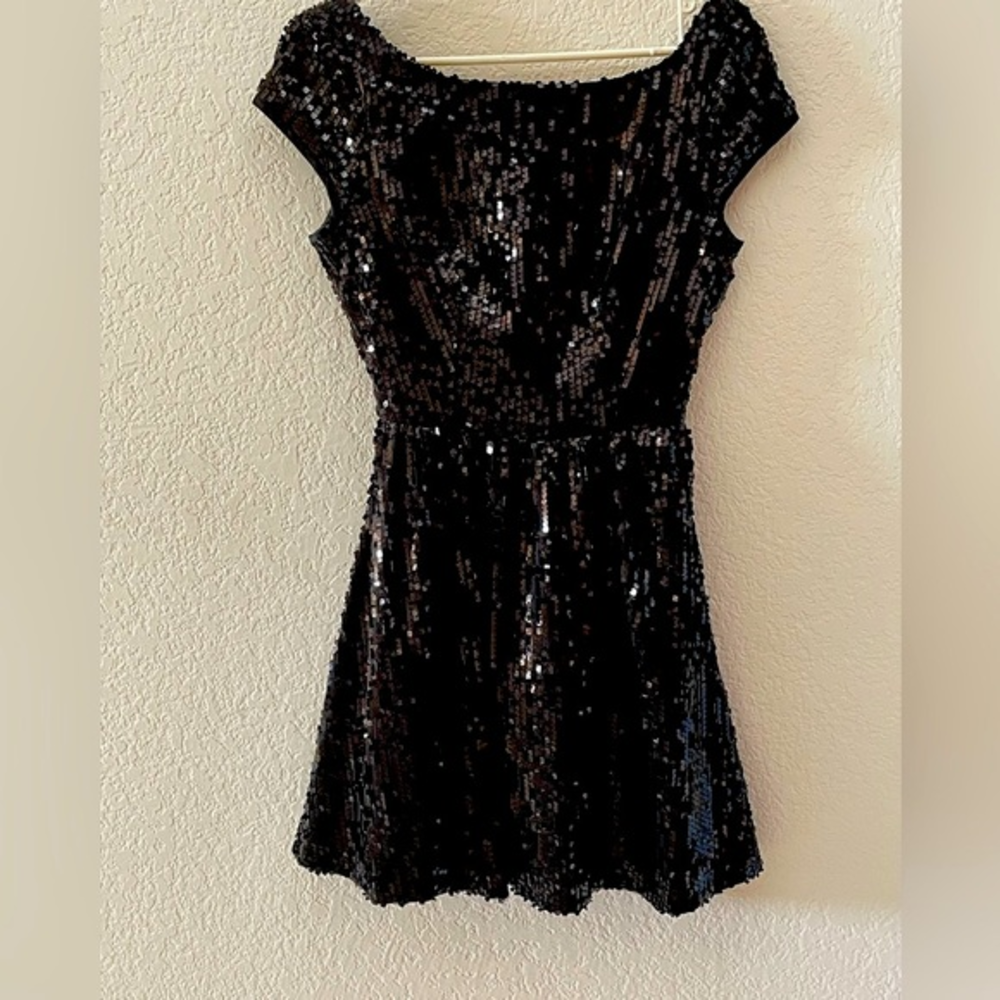 B.Darlin‎ Black sequin fit and flare dress